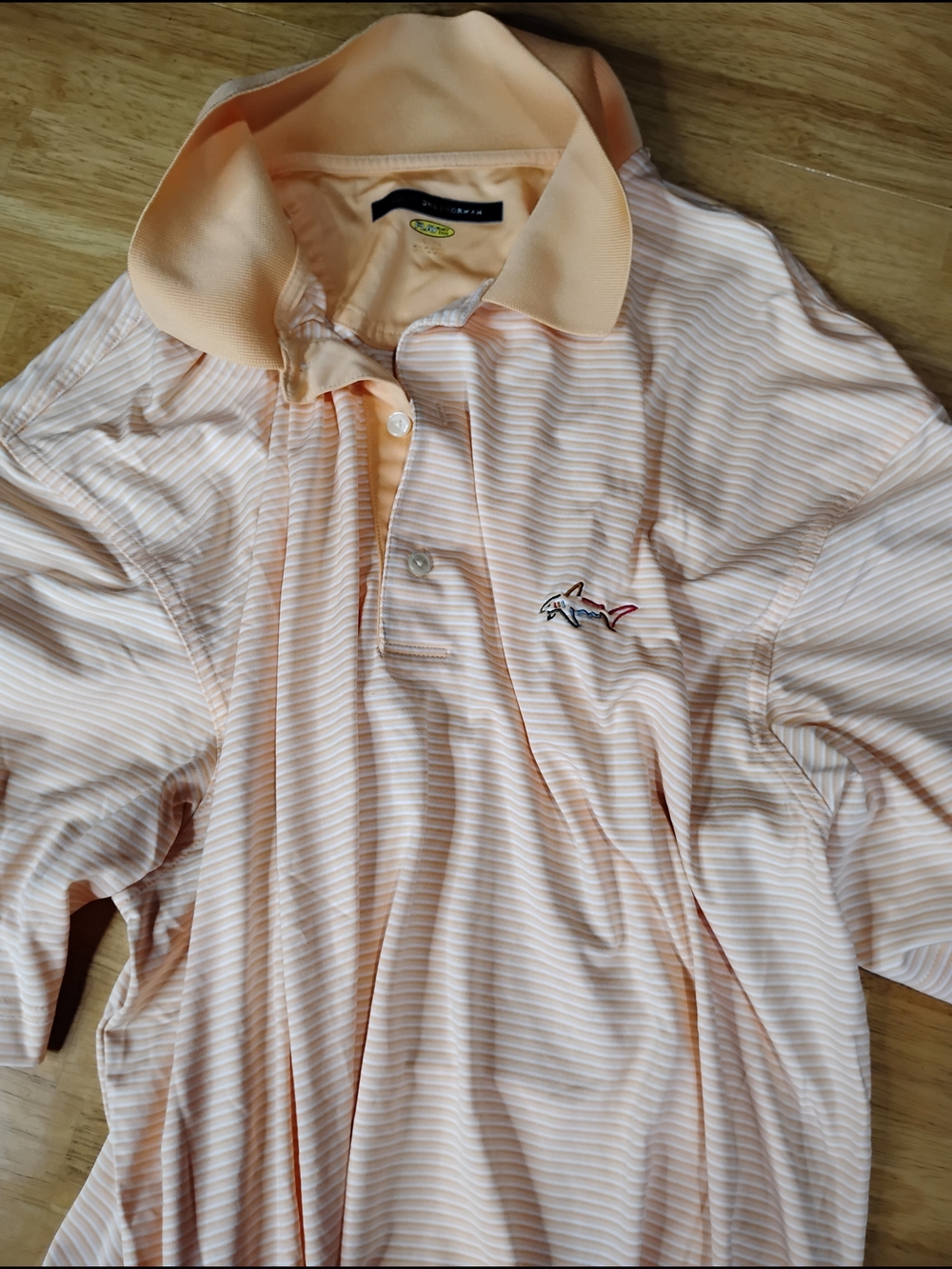 Greg Norman Collection Yellow Peach Performance Polo